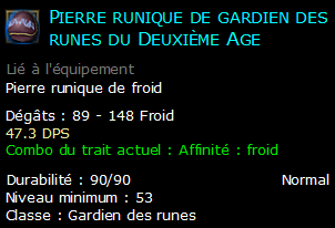 Pierre runique de gardien des runes du Deuxième Age