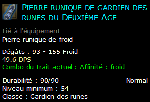 Pierre runique de gardien des runes du Deuxième Age