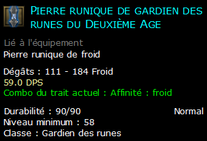 Pierre runique de gardien des runes du Deuxième Age