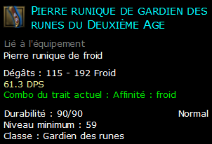 Pierre runique de gardien des runes du Deuxième Age