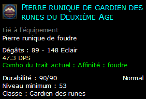 Pierre runique de gardien des runes du Deuxième Age