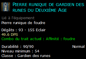 Pierre runique de gardien des runes du Deuxième Age