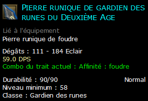 Pierre runique de gardien des runes du Deuxième Age