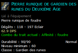 Pierre runique de gardien des runes du Deuxième Age