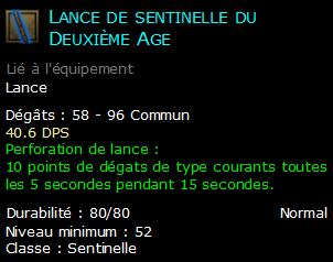 Lance de sentinelle du Deuxième Age