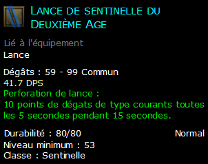 Lance de sentinelle du Deuxième Age