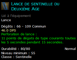 Lance de sentinelle du Deuxième Age