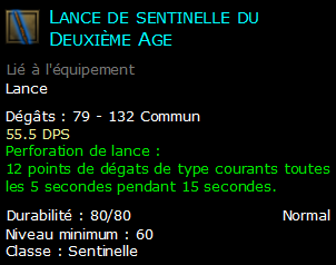 Lance de sentinelle du Deuxième Age