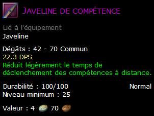 Javeline de compétence