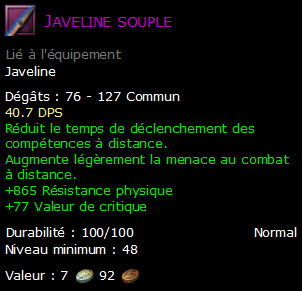 Javeline souple