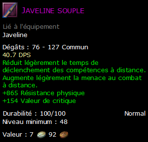 Javeline souple