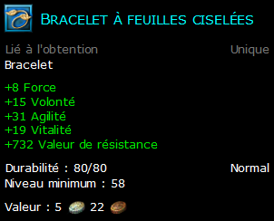 Bracelet à feuilles ciselées