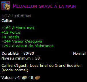 Médaillon gravé à la main