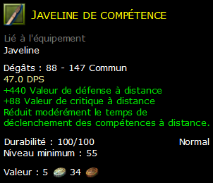 Javeline de compétence