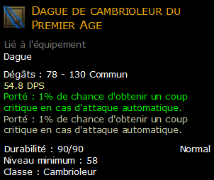 Dague de cambrioleur du Premier Age