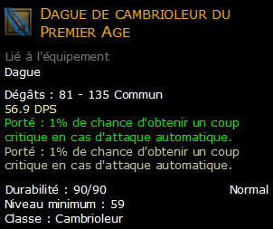 Dague de cambrioleur du Premier Age