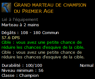 Grand marteau de champion du Premier Age