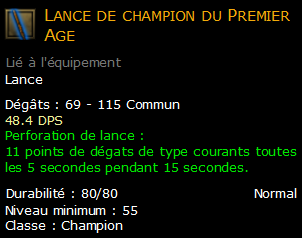 Lance de champion du Premier Age