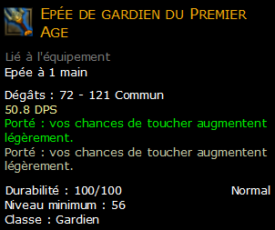 Epée de gardien du Premier Age