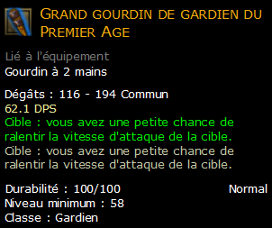 Grand gourdin de gardien du Premier Age