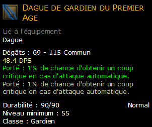 Dague de gardien du Premier Age