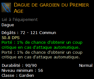 Dague de gardien du Premier Age