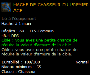 Hache de chasseur du Premier Age