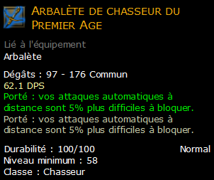 Arbalète de chasseur du Premier Age