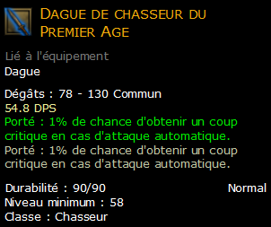 Dague de chasseur du Premier Age