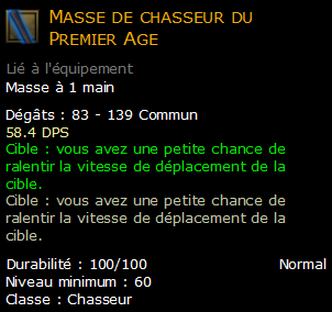 Masse de chasseur du Premier Age