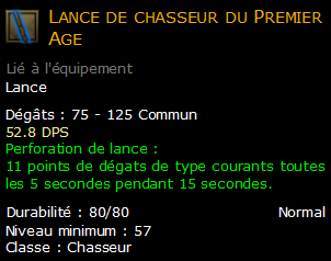 Lance de chasseur du Premier Age