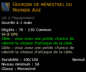 Gourdin de ménestrel du Premier Age