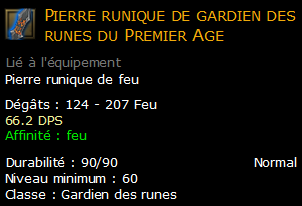 Pierre runique de gardien des runes du Premier Age