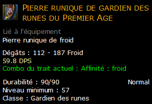 Pierre runique de gardien des runes du Premier Age