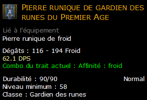 Pierre runique de gardien des runes du Premier Age