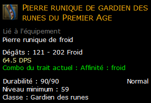 Pierre runique de gardien des runes du Premier Age