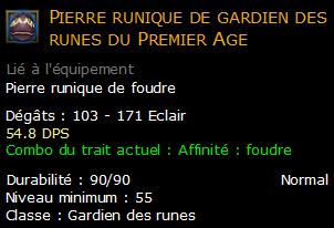 Pierre runique de gardien des runes du Premier Age