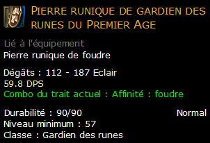 Pierre runique de gardien des runes du Premier Age