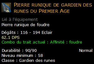 Pierre runique de gardien des runes du Premier Age