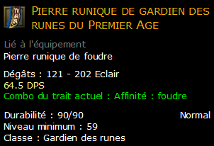 Pierre runique de gardien des runes du Premier Age