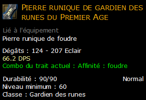 Pierre runique de gardien des runes du Premier Age