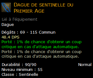 Dague de sentinelle du Premier Age