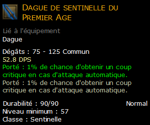 Dague de sentinelle du Premier Age