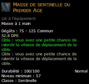 Masse de sentinelle du Premier Age