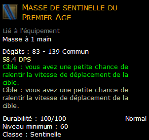 Masse de sentinelle du Premier Age
