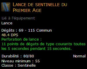 Lance de sentinelle du Premier Age