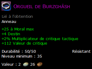 Orgueil de Burzghâsh