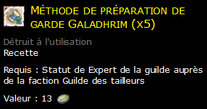 Méthode de préparation de garde Galadhrim (x5)