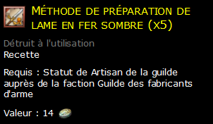 Méthode de préparation de lame en fer sombre (x5)