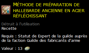 Méthode de préparation de hallebarde ancienne en acier réfléchissant